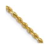 36 inch 14K Yellow Gold 2mm Diamond-cut Rope with Lobster Clasp Chain Necklace
