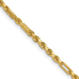 14K Yellow Gold 2.75mm Diamond-cut Milano Rope Chain MIL050-20