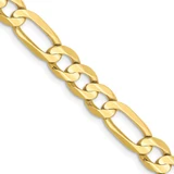 18 inch 10K Yellow Gold 6mm Light Concave Figaro Chain Necklace