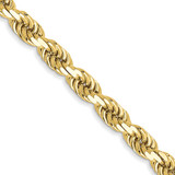 18 inch 10K Yellow Gold 3.5mm Diamond-cut Rope Chain Necklace