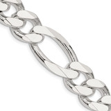 Sterling Silver 15mm Figaro Chain QFG400-28