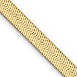 14K Yellow Gold 24 inch 4mm Silky Herringbone with Lobster Clasp Chain