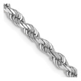 20 inch 10K White Gold 3.35mm Diamond-cut Quadruple Rope Chain Necklace
