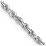 26 inch 10K White Gold 3mm Diamond-cut Quadruple Rope Chain Necklace