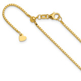 14K Yellow Gold Adjustable 1.2mm Box Chain 1277-30