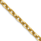 14K Yellow Gold 18 inch 4mm Diamond-cut Round Open Link Cable with Lobster Clasp Chain