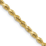 24 inch 10K Yellow Gold 2.75mm Diamond-cut Rope Chain Necklace