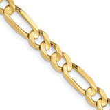 10k Yellow Gold 4.5mm Concave Figaro Chain 8209-24