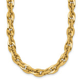 17.5 inch 14K Yellow Gold 12mm Polished Fancy Link Chain Necklace