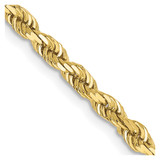 18 inch 10K Yellow Gold 3.35mm Diamond-cut Quadruple Rope Chain Necklace