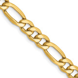 26 inch 10K Yellow Gold 6.25mm Semi-Solid Figaro Chain Necklace