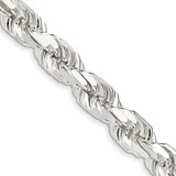 Sterling Silver 9.5mm Diamond-cut Rope Chain QDC200-24