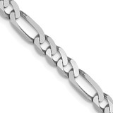 14K 4mm White Gold Flat Figaro Chain Lobster Clasp 1301-18