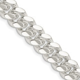 26 inch Sterling Silver 10.5mm Polished Domed Curb Chain Necklace