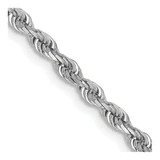 26 inch 10K White Gold 2.75mm Diamond-cut Quadruple Rope Chain Necklace