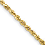 30 inch 10K Yellow Gold 2.25mm Diamond-cut Rope Chain Necklace