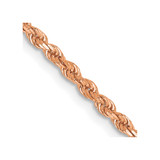24 inch 14K Rose Gold 2mm Diamond-cut Rope with Lobster Clasp Chain Necklace