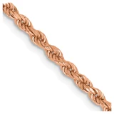 20 inch 14K Rose Gold 2.25mm Diamond-cut Rope with Lobster Clasp Chain Necklace