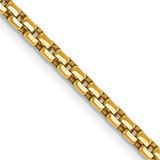 28 inch 14K Yellow Gold 2.45mm Semi-Solid Round Box Chain Necklace