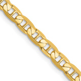 22 inch 10K Yellow Gold 3.75mm Concave Anchor Chain Necklace