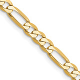 10k Yellow Gold 4mm Flat Figaro Chain 10FG100-26