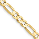 20 inch 10K Yellow Gold 4.5mm Light Concave Figaro Chain Necklace