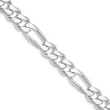 Sterling Silver Rhodium-plated 10.75mm Figaro Chain QFG300R-28