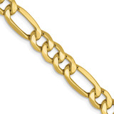 10k Yellow Gold 6.6mm Hollow Figaro Chain 8235-18