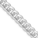 Sterling Silver Rhodium-plated 8.5mm Domed w/ Side Diamond-cut Curb Chain QRC240R-26