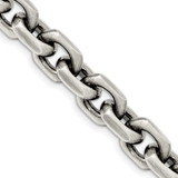 Sterling Silver Antiqued 8.6mm Diamond-cut Elongated Open Link Chain QFC145-22