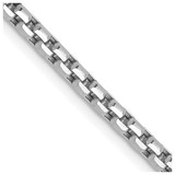 14K White Gold 2.4mm Hollow Diamond-cut Round Box Chain 7171-18
