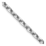 14K White Gold 24 inch 2.2mm Diamond-cut Round Open Link Cable with Lobster Clasp Chain