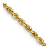 14K Yellow Gold 20 Inch 2.25mm Diamond-cut Quadruple Rope Lobster Clasp Chain