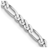 14K White Gold 3mm Flat Figaro Chain 1300-18