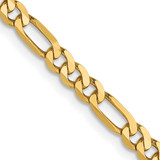 14K Yellow Gold 3.25mm Flat Figaro Chain NLBB1234-18