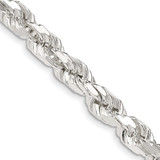 Sterling Silver 7mm Diamond-cut Rope Chain QDC140-30
