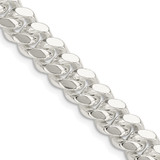 24 inch Sterling Silver 9mm Polished Domed Curb Chain Necklace