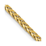 14K Yellow Gold 18 inch 2.5mm Hollow Diamond-cut Wheat with Lobster Clasp Chain