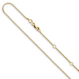 14K Yellow Gold .95mm Box 2in+2in Adjustable Chain