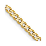 14K Yellow Gold 22 inch 2.3mm Flat Beveled Curb with Lobster Clasp Chain
