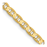 22 inch 10K Yellow Gold 3mm Concave Anchor Chain Necklace