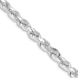 Sterling Silver Rhodium-plated 7mm Diamond-cut Rope Chain QDC140R-22