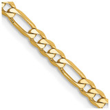 14K Yellow Gold 16 inch 3mm Flat Figaro with Lobster Clasp Chain