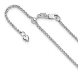 14K White Gold Adjustable 1.6mm Hollow Spiga Chain 1211-30