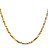 24 inch 10K Yellow Gold 2.9mm Flat Beveled Curb Chain Necklace