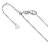 14K White Gold Adjustable .8mm Box Chain 3348-30