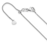14K White Gold Adjustable .9mm Box Chain 3104-22