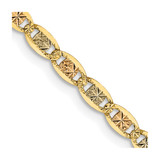 14K 20 inch 2.75mm Tri-color Gold Pave Valentino with Lobster Clasp Chain