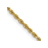 14K Yellow Gold 22 inch 1.5mm Diamond-cut Rope with Lobster Clasp Chain