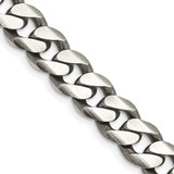 24 inch Sterling Silver Antiqued 9mm Curb Chain Necklace